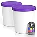 BALCI - Premium Ice Cream Containers (2 PACK - 1 Quart Each) Perfect Freezer Storage Tubs with Lids for Ice Cream, Sorbet and Gelato! (PURPLE)