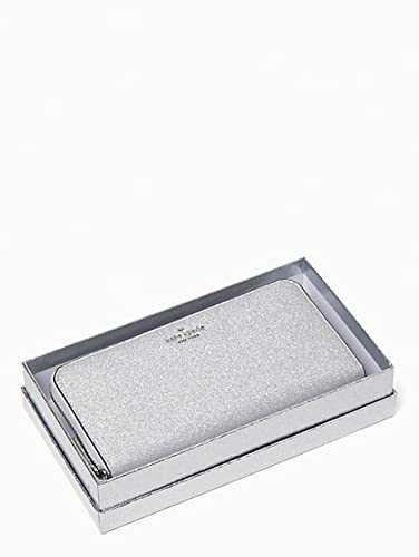 Kate Spade New York Shimmy Glitter Boxed Large Continental Wallet (Silver) #TOP1