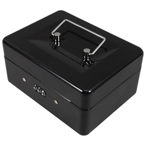 Boîte de rangement verrouillable pour argent liquide et petit coffre-fort de sécurité noir