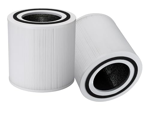 Supremery Lot de 2 filtres HEPA de rechange 3 en 1 compatibles avec les purificateurs d'air TaoTronics TT-AP005, HERILIOS HS-AP005