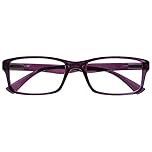 OPULIZE PEP Reading Glasses for Women Men, Large Rectangular Designer Frame with Spring Hinges, Scratch Resistant, Purple +3 (Pack of 1)