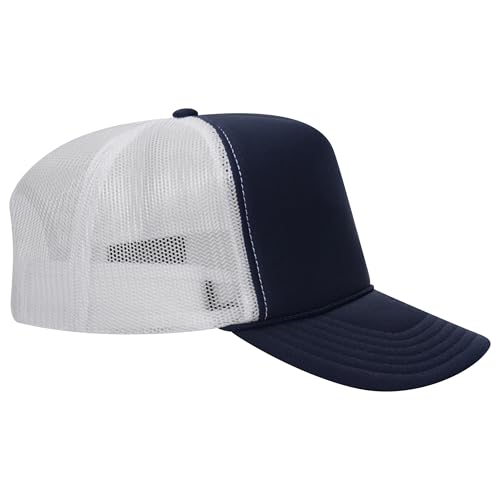 Image of OTTO Polyester Foam Front 5 Panel High Crown Mesh Back Trucker Hats in 97, Bulk, Wholesale