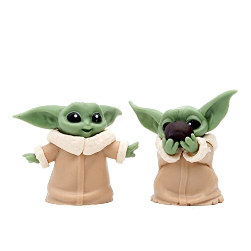 Image of Trunkin | Baby Yoda Doll Gift Toys 2-2.4 Inch Mandalorian Action Figures | Yoda Figurines With Keychain Set B