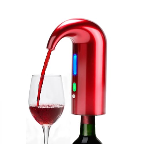 Aireador de vino eléctrico, decantador de vino eléctrico y vertedor de decantador de vino One Touch para tinto y blanco, aireador y dispensador de vino inteligente con USB recargable para viajes