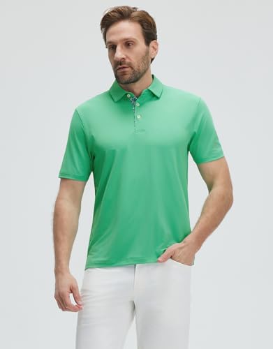 Image of Mens Polo Shirts Short and Long Sleeve Casual Solid Stylish Dry Fit Performance Designed Collared Golf Polo Shirts for Men