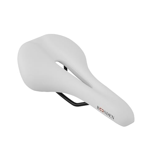 【Design ergonomico】Il sellino della bicicletta ha un design snodato con una parte anteriore stretta e una parte posteriore ampia. Ciò riduce l'attrito tra le cosce interne e il sellino durante la guida.