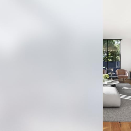 LUTE Frosted Glass Window Privacy Film, Static Cling, Pure, 23.6" x 118.1"