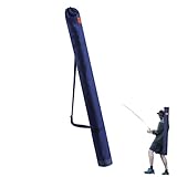 BOCAIDHK 釣り用ロッドバッグ 長さ120cm 竿袋 折りたたみ 多機能 傘 収納 釣り竿 ツール収納袋 持ち運び便利 ブルー