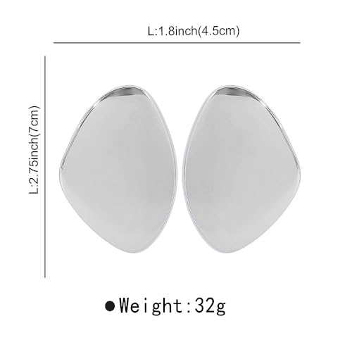 Chunky 14K Gold Earrings Exaggerated Punk Plain Drop Dangle Earrings Irregular Geometric Statement Earrings Jewelry Accessory Presents for Women Wife3