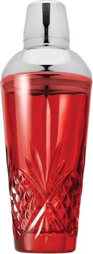 Godinger Dublin Cocktail Shaker, Martini Shaker, 17oz (Red)