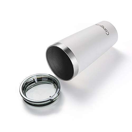 Congela 16Oz Stainless Steel Tumbler Insulated Pint Glasses With Lids,Stackable Water And Beer Cups Vacuum Tumblers Sweat Free Mugs With Gift Box For Party Or Outdoor Camping (White) #TOP4