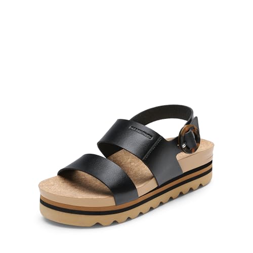 DREAM PAIRS Black Orthopedic Wedge Sandals