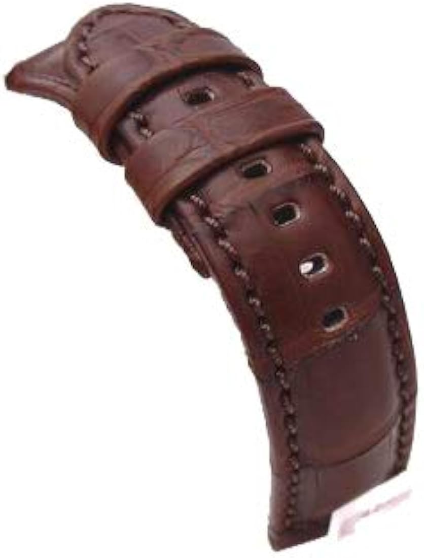 [タイコノート] 24mm 時計ベルト アリゲーター チョコレート パネライ44mm