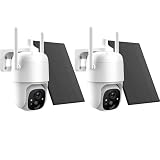 Allweviee 2Packs Solar Security Outdoor WiFi Camera, Pan Tilt 355° View IP65 Waterproof Rechargeable