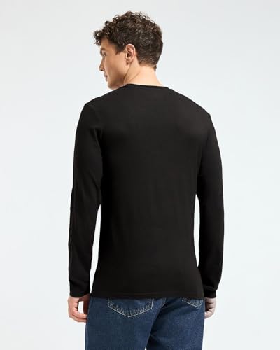 Image of Wellbi Full Sleeve T-Shirts for Men | Black | Breathable Eco-Friendly Bamboo Blend for All-Day Comfort | Ideal for Travel, Gym, or Casual Wear | Machine Washable