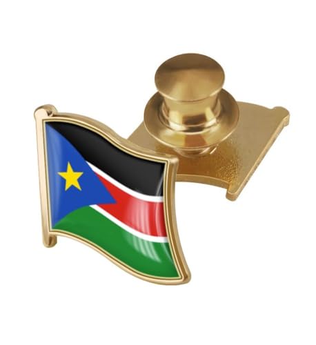 Image of vmcoatdu Country Flag Backs Locking Pin Keepers Locking Clasp Pin Badge International Travel Brooch Metal Alloy Souvenir Pin 0.75x0.7 Inch Small Pin
