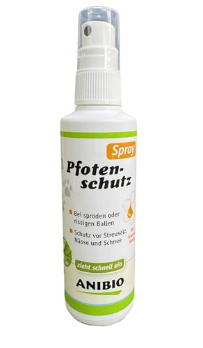 Anibio Pfotenschutz Spray 100ml | für Hunde | schnell einziehend | Schutz der Ballen vor Streusalz, Splitt, Kälte, EIS und Schnee | natürliches Pfoten Schutzspray