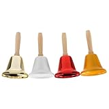 MAGICLULU 4 Stück Laute Handglocken mit Metallgriff Ergonomische Senioren-rufglocke Klarer Klang für Hotel- Essens Notfallservice Langlebige Vintage Handglocken in Weiß Gelb Gold Rot