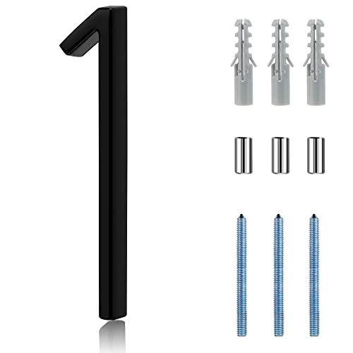 Jjgoo Floating House Numbers, Large 5.6Inch Stainless Steel Black Address Numbers, Modern Metal Anti-Rust House Numbers Decorative Address Signs Decor For Garden Door Mailbox, 911 Visibility Signage（1） #TOP28