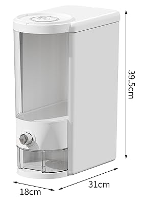 Reisbehälter mit Messbecher, verbesserte integrierte Frischebox, Müsli-Spender, Aufbewahrung mit Deckel, für Zuhause, Küche, Speisekammer, Reis, Sojabohnen, Mais und große Körner, Weiß, 11,3