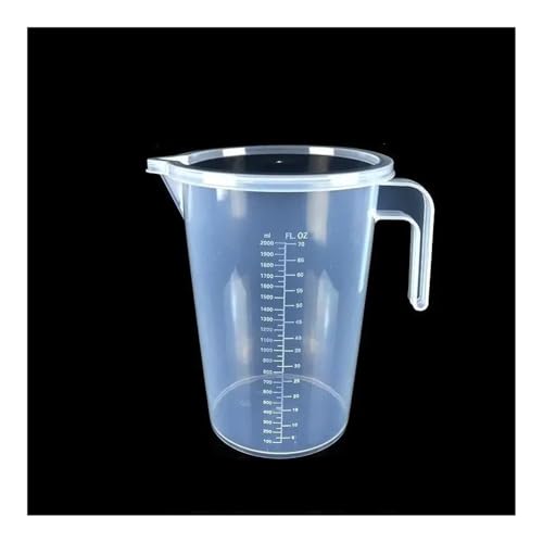 ガラス製品 実験器具 1個 実験用ビーカー 計量カップ 250ml 実験用シリンダー 学生用 学校実験室 学生用キッチンスケールカップ(2000ML with lid)