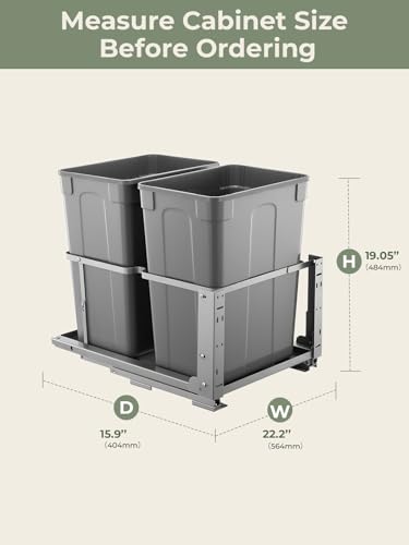 Caneca de basura doble corrediza 70 qt FOHERE miniatura 5