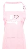 Tablier, la musique I Love Trombone Instrument pâle, Coton, rose bonbon, 72 cm x 86 cm