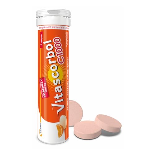 VITASCORBOL C1000 A CROQUER - Complément alimentaire Vitamine C - 20 comprimés à croquer - Goût Orange – vue 2