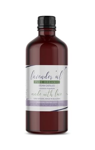Organic Lavender Essential Oil 100ml – Pure, Undiluted, Long-Lasting Aroma – Small Batch, Therapeutic Grade for Aromatherapy, Skincare, Massage & Cleaning
