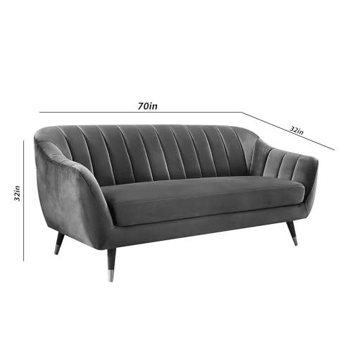 Image of Casaliving Anyse 3 Seater Sofa Set for Living Room (Black Fabric) Premium Fabric Sofa