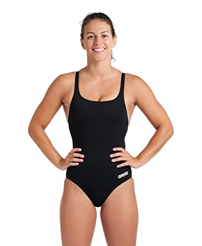 Arena Womens Solid Team Swimsuit Swim Pro Back MaxLife Open Back Bathing Suit Athletic Swimwear