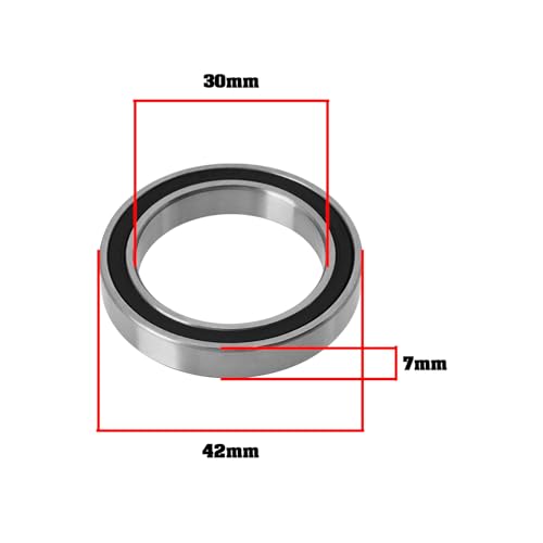 Micro Traders 245-BF 4Pcs 6806-2Rs Ball Bearings 30Mm Id 42Mm Od 7Mm Thickness Double Sealed Rubber Bearings Compatible thumb #3