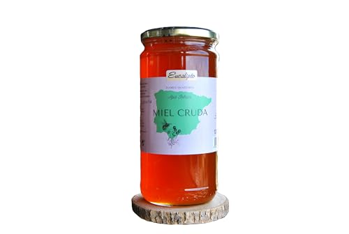 Miel Pura de Abeja-100% Origen España-Miel Cruda-1Kg-Miel Natural-Directa de Apicultor-Sin Procesar-Sin Pasteurizar. (Kg, Eucaliptos)