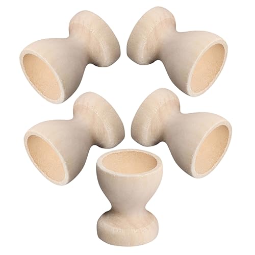 STOBAZA 5pcs Hand Painted Egg Tray Easter Eggs Container Easter Egg Cups Eggs Holding Cups DIY Egg Painting Cup True False Paddles Blank Eggs Cups Kidcraft Playset Easter Egg Holder Wooden