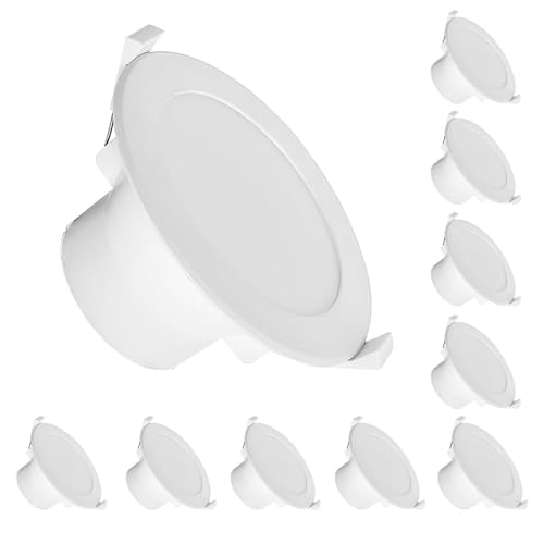 ANYPOWK Downlights LED Encastrés Dimmables - 10W, 3 Températures de Couleur, Découpe 90mm-100mm - Lot de 10