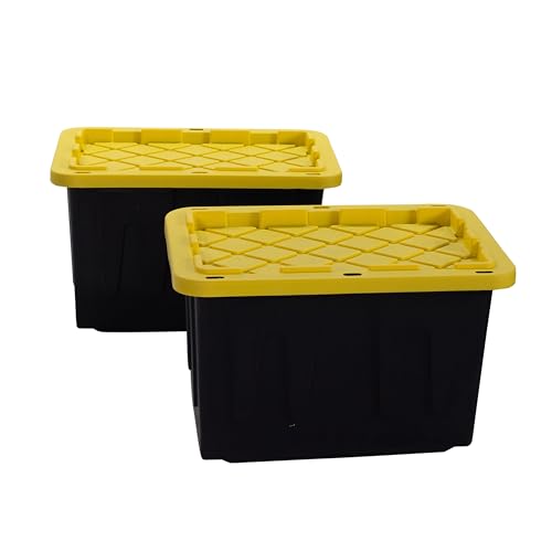 Coffre de rangement en plastique robuste et rigide à couvercle - 2