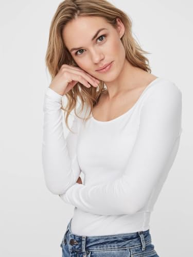 VERO MODA Damen VMMAXI My LS Soft Long U-Neck GA 2P 10167784, Insignia Blue/Bright White, XS – Ansicht 6