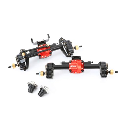 RCAWD Alum Diff Locker Portal Axle & Differential for Axial 1/24 SCX24 Series Upgrades Part Black