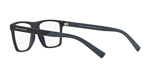 AX Armani Exchange Ax3055 armação retangular para óculos de grau, Lente de demonstração azul marinho