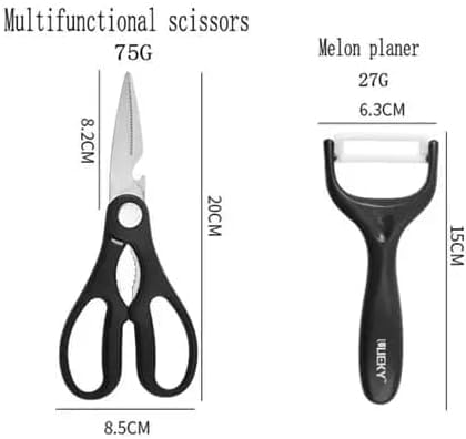 Facas de Cozinha Profissionais - Conjunto Completo com 6 Peças em Aço Carbono Carne Cutelo Legumes