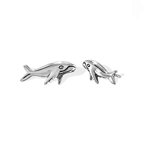 Boma Jewelry Sterling Silver Whale Stud Earrings