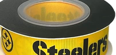 Pittsburgh Football Ribbon 7/8" Inches By 30-Foot (10 Yards) Grosgrain Spool - USA Licensed Bows