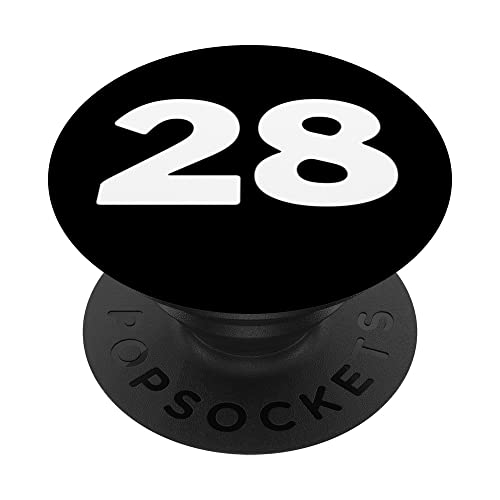 Camiseta número 28, # veintiocho Cumpleaños de Jersey Sports PopSockets PopGrip Intercambiable