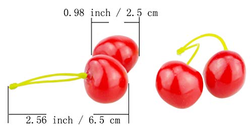 Jedfore Pack Of 80 Artificial Lifelike Simulation Small Red Cherries Fake Fruit Model Home House Kitchen Party Decoration Desk Ornament #TOP5