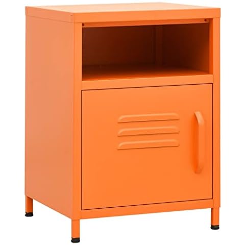 vidaXL Industrial Style Nightstand with Storage Cover
