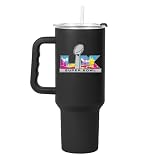 FANMATS Super Bowl 60 40 oz Stainless Steel Tumbler - Official Super Bowl 60 Champions Logo, Built-In Straw & Great Gift For Fans