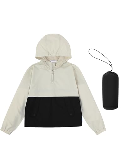 Kids Packable Waterproof Hooded Raincoat - Lightweight Windproof Jacket for Boys and Girls, Sizes 3-12 Years