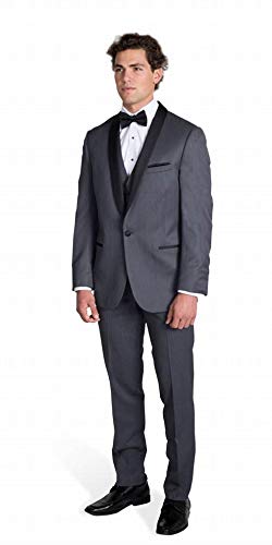 Costume 3 pièces coupe cintrée anti-plis vêtement idéal pour marié