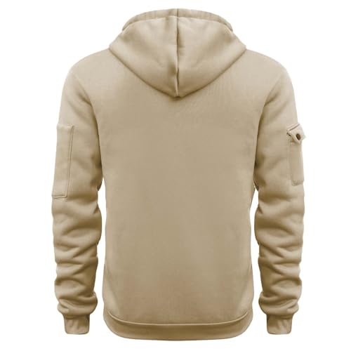 Hoodies for Men Quarter Zip Pullover Tactical Sweatshirts Vintage Oversized Heavyweight Comfortable Fall Winter Tops2