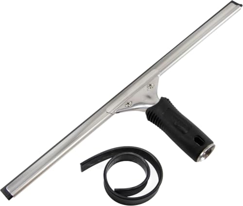 Image of Unger Connect and Clean 16 inch Performance Window and Glass Cleaning Squeegee with Replacement Rubber, Cleaning Supplies, Heavy Duty Household Cleaner Tools with Streak-Free Results (Pack of 10)